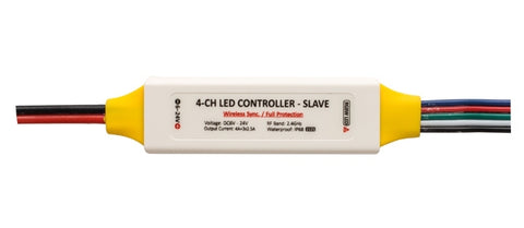 Controller Profesional Rf Slave Pentru Benzi Led Rgbw, 6-24v Dc, 3x2.5+4a, Ip63