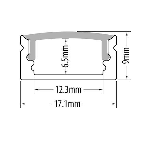 Profil Aluminiu Pentru Benzi Led,3m, APK307