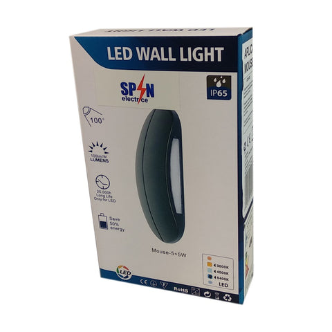Aplica LED Perete Mouse (5W+5W) 184x110mm, 10W, 3000K, lum1ina calda, cu protectie IP65, SPN75947
