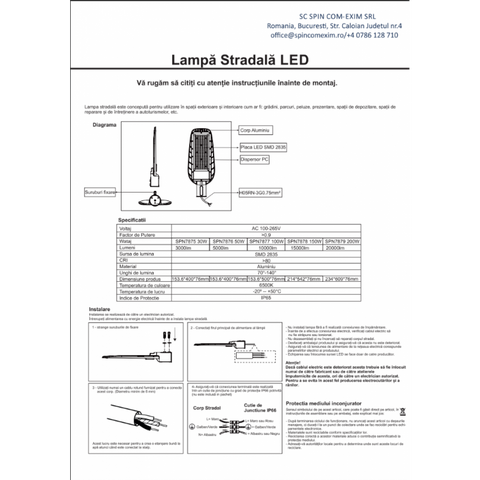 Corp Stradal Led Smd 200W=1000W, 20000Lm