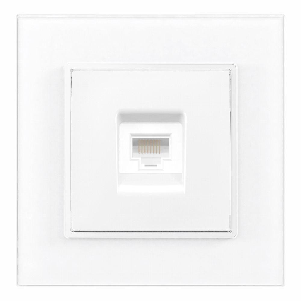 Priza Internet Cat6 Alb cu Rama din Sticla, SPN1469