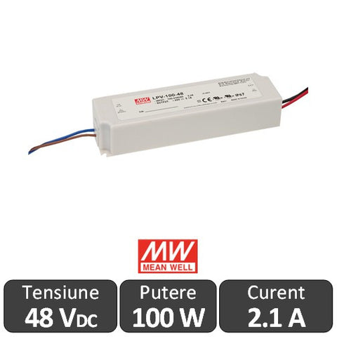Sursa alimentare LED 100W 48V IP67, MeanWelll, LPV-100-48