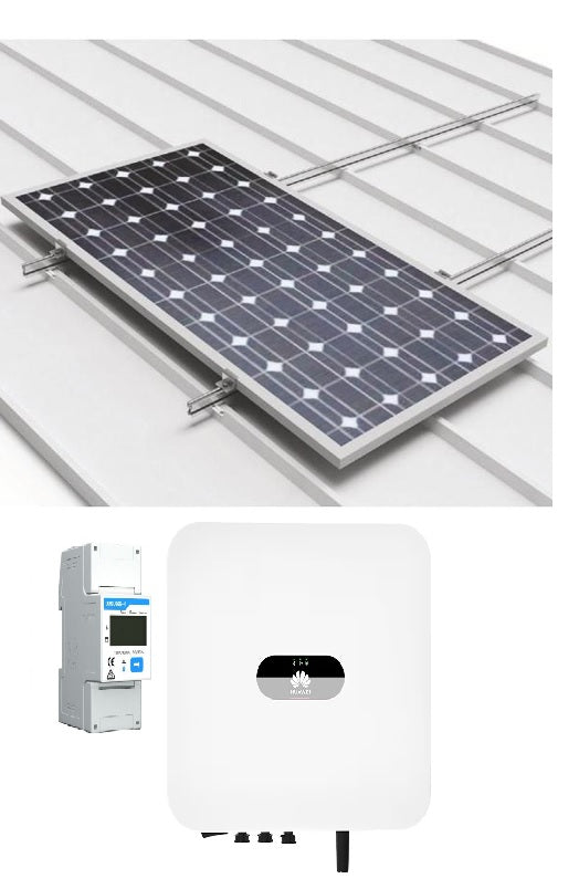 Sistem solar fotovoltaic invertor Huawei 6kW, monofazic, acoperis tabla, mini rail, TVA 9%