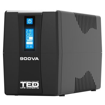 UPS 900VA/500W LCD Line Interactive AVR 2 schuko USB Management TED Electric TED003942
