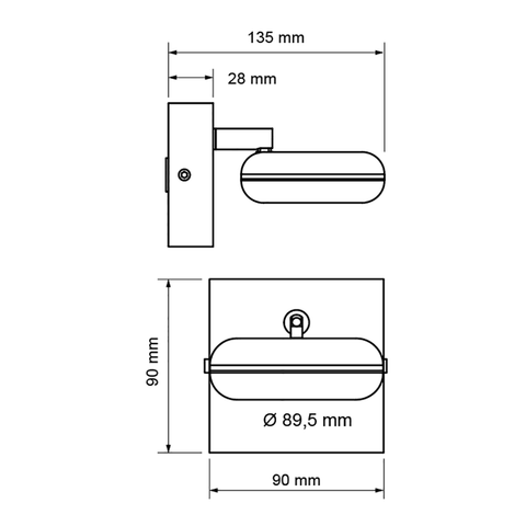 Corp De Iluminat Led Pentru Baie 5w, 2700k Chrome, Ip44