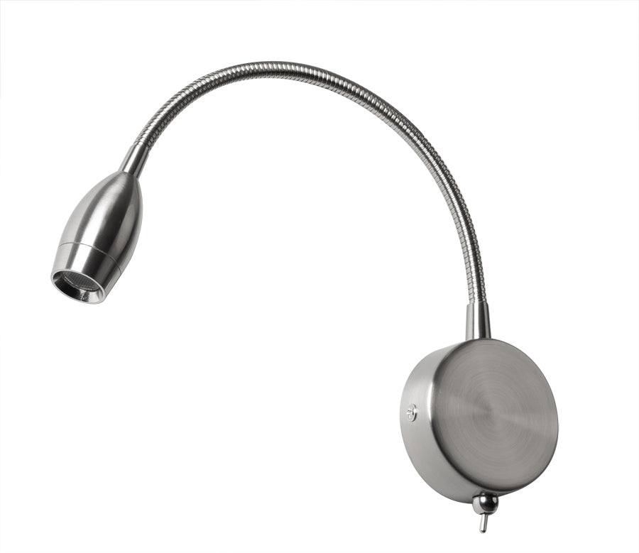 Lampa De Perete, 2w, Reglabila, 4200k, Lumina Neutra ,Corp Nichel Satinat