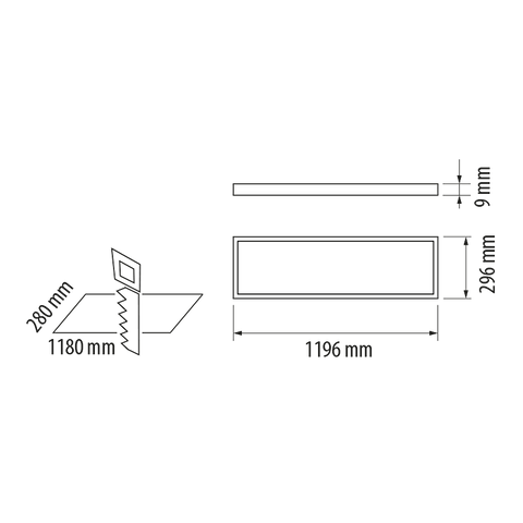 Panou Led 1200x300 Mm, 40w, 4200k, 220v-240v Ac