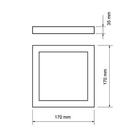 Panou Led Pentru Montaj Aparent, 12w, Patrat, Smd2835, 4200k