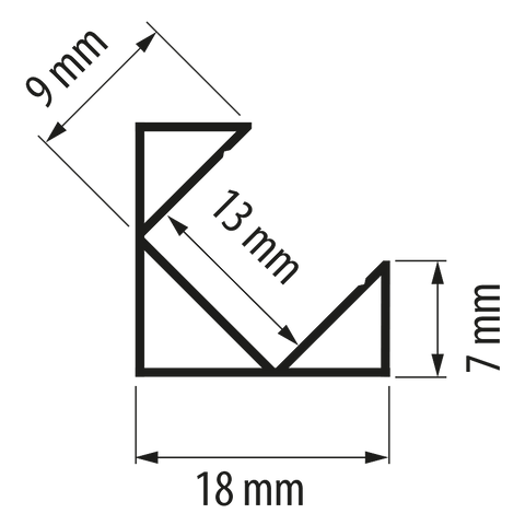 Profil Din Aluminiu Pentru Banda Flexibila Led, Unghiular, 2m