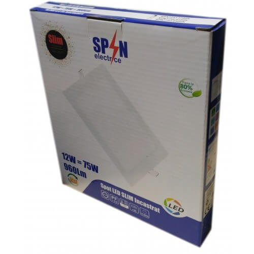 Spot Led slim/12W/6400K 166x166, SPIN - Spin SPN7753