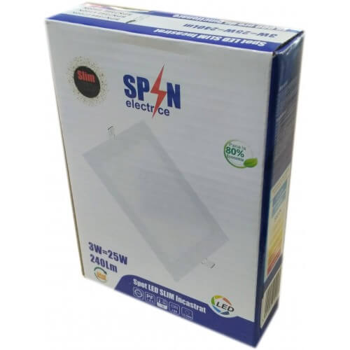 Spot Led slim/3W/2700K 85x85, SPIN - Spin SPN7344