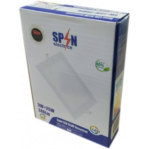 Spot Led slim/3W/6400K 85x85, SPIN - Spin SPN7346