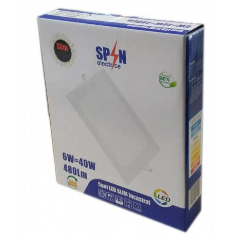 Spot Led slim/6W/6400K 120x120, SPIN - Spin SPN7349