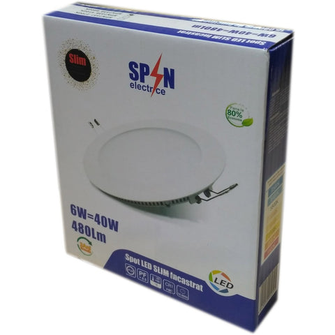 Spot Led Slim Ø118, 6W=40W, 2700K, lumina calda  SPN7337